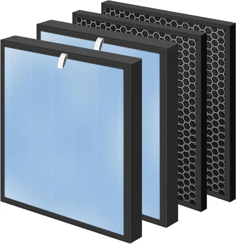 Vista 6 de HSP001 - Repuesto de filtro HEPA verdadero para filtros purificadores de aire Hathaspace HSP001, 4 en 2 H13 True HEPA filtro con prefiltro de carbón