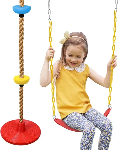 Vista 15 de ZNCMRR Cuerda de Escalada para Columpio de Árbol, Asiento de Columpios Resistente de Reemplazo para Niños, Asiento de Columpios de Escalada