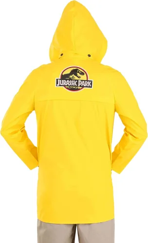 Vista 4 de Jurassic Park Dennis Nedry - Disfraz impermeable amarillo para adultos, Amarillo