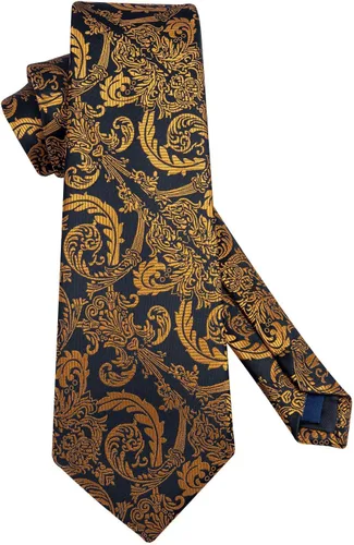 Vista 63 de HISDERN Corbatas para hombre, corbata de cachemira y bolsillo cuadrado tejido clásico floral para hombre, corbata de fiesta de boda