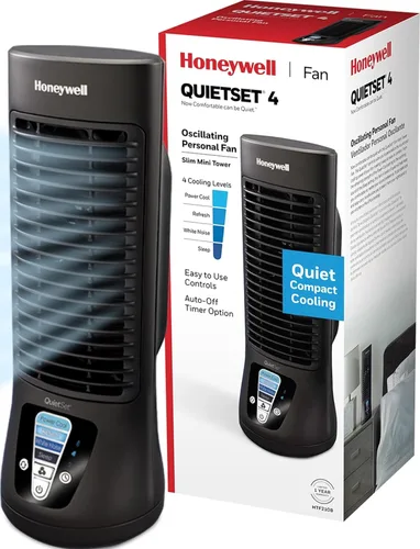 Vista 10 de Honeywell QuietSet - Ventilador de mesa personal, ventilador oscilante de escritorio personal para dormitorio con funcionamiento silencioso, 4