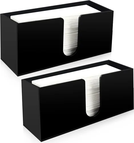 Vista 8 de Toallero de papel para encimera, 1 paquete de dispensador de servilletas acrílicas negras Fits Multifold, C-Fold & Z-Fold Trifold Towels, Durable