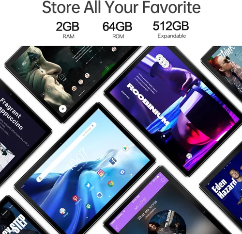 Vista 4 de PRITOM Tableta de teléfono Android 13 de 10 pulgadas con ranura SIM, 64 GB Quad Core, pantalla táctil IPS, cámara trasera de 8 MP WiFi GPS Bluetooth
