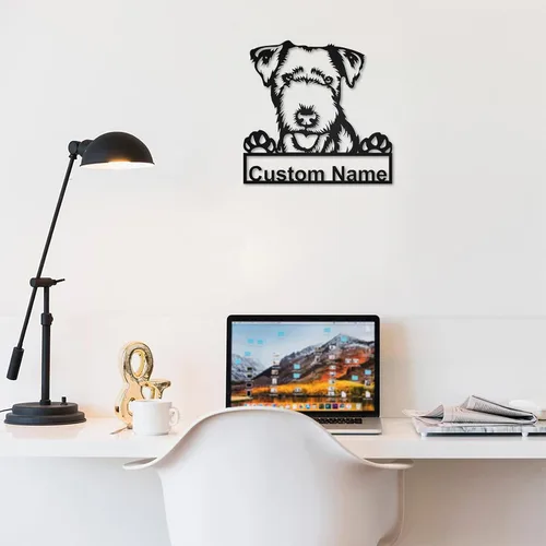 Vista 32 de zouwii Letrero de metal personalizado para perro Airedale Terrier Letrero de metal personalizado Airedale Terrier Airedale Terrier divertido