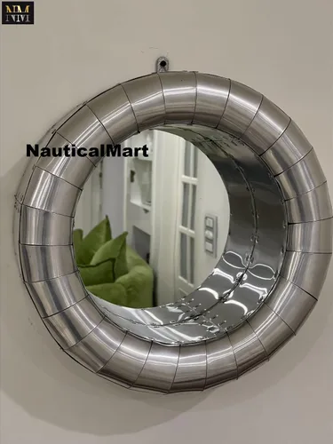 Vista 4 de NauticalMart Espejo de carenado con motor aviador Jet de 15 pulgadas - Decoración de montaje en pared Spitfire