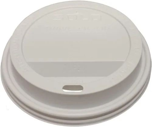 Vista 5 de SOLO TLP316-0007 Tapa de Plástico Blanca Traveler - para Vasos de Papel Calientes SOLO (Caja de 1000)