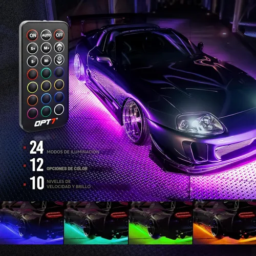 Vista 5 de Juego de luces LED para debajo del auto Aura OPT7 en todos los colores. Matriz, CAR