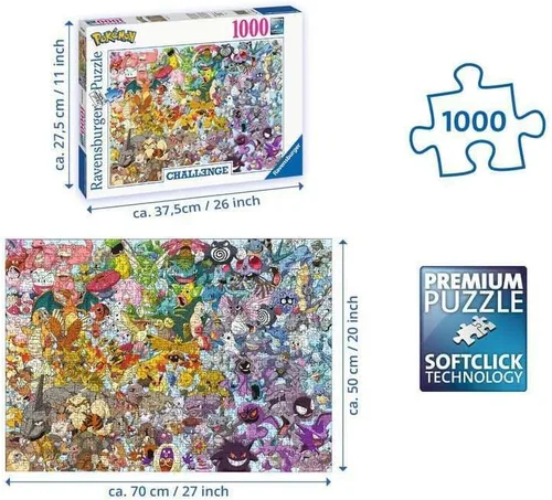 Vista 3 de Ravensburger Pokémon - Rompecabezas de desafío de 1000 piezas para adultos y niños a partir de 12 años