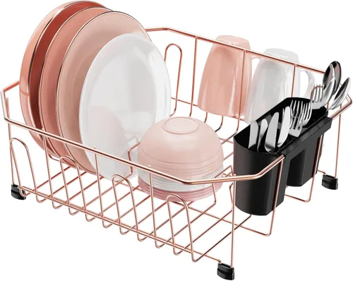 Vista 14 de GSlife Escurridor de platos pequeño en el fregadero, escurridor de platos compacto para fregadero de cocina y apartamento, resistente a