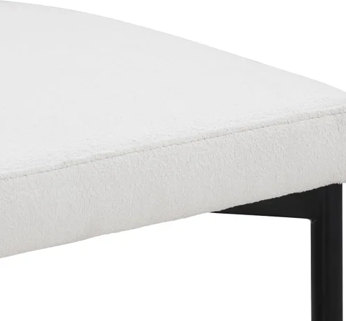 Vista 6 de Nathan James Dahlia - Silla de altura para encimera, taburete de bar moderno tapizado en bouclé con respaldo, patas de metal de mediados de siglo