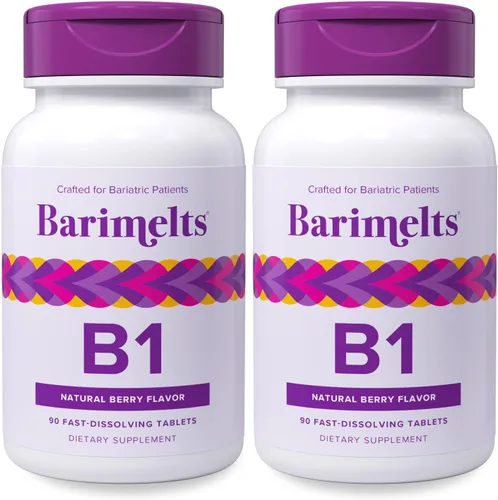 Vista 8 de BariMelts Vitamina B1, 90 tabletas, sabor natural a bayas
