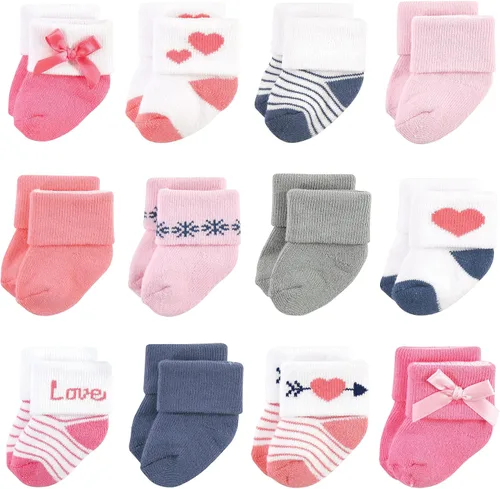 Vista 127 de Hudson Baby - Calcetines de algodón para bebés recién nacidos y Terry para niñas bebés