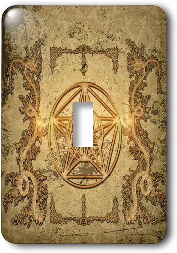 Vista 3 de 3dRose The pentagram with floral elements 2 plug outlet cover