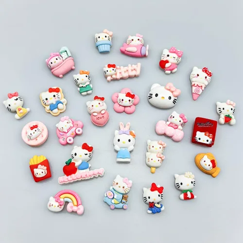Vista 4 de 28 dijes de resina 2.5D para zapatos, lindos dibujos animados Kawaii animal rosa, decoración de zapatos para niñas y mujeres, regalos de fiesta