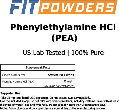 Vista 4 de Suplemento de feniletilamina (0.04 oz) Forma de HCL de fenetilamina