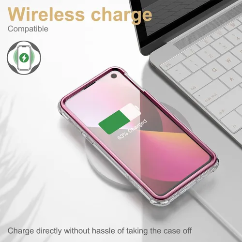 Vista 6 de SURITCH Funda transparente para Samsung Galaxy S10E (solo 5.8 pulgadas), [protector de pantalla integrado], protección de cuerpo completo, a prueba