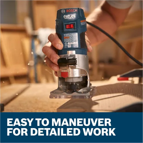 Vista 5 de BOSCH PR20EVS Colt - Router de palma de velocidad variable de 1.0 HP - Motor de 5.6 amperios, arranque suave, circuito de respuesta constante