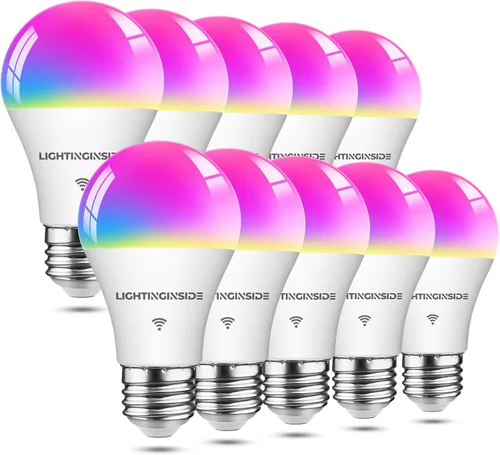 Vista 11 de Lightinginside - Bombillas inteligentes de 60 W equivalentes, bombilla WiFi inteligente compatible con Alexa/Google Assistant/Smart Life, A19 E26