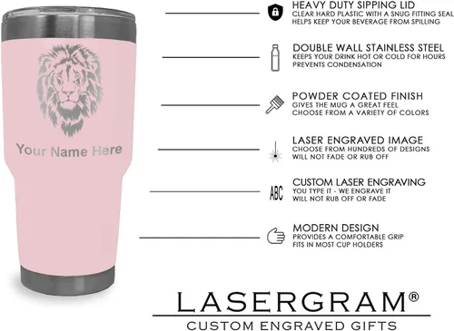 Vista 51 de LaserGram Vaso aislado al vacío de 20 onzas, notas musicales, grabado personalizado incluido (negro)