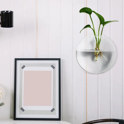 Vista 7 de 4pcs Hanging Glass Vase Wall Mounted Flower Pot for Indoor Plants, Glass Bubble Wall Planter Decor Set for Home and Wedding Display