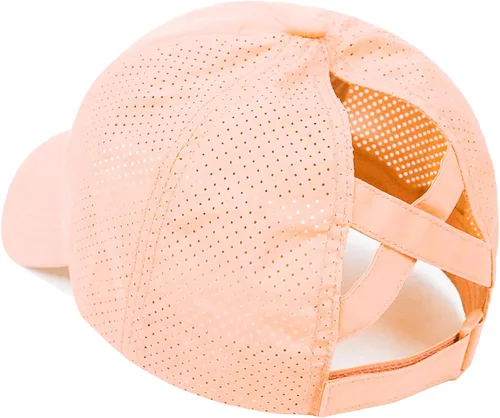 Vista 2 de HGGE Gorra de béisbol para mujer, con diseño de cola de caballo cruzada, ajustable, de secado rápido