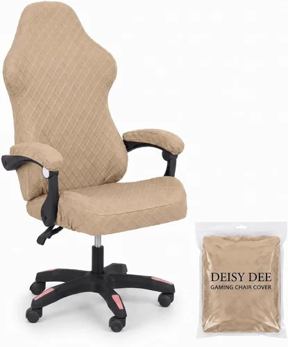 Vista 14 de Deisy Dee Sin silla, solo fundas para sillas de juegos, fundas elásticas de poliéster para silla reclinable de juegos de carreras (negro)