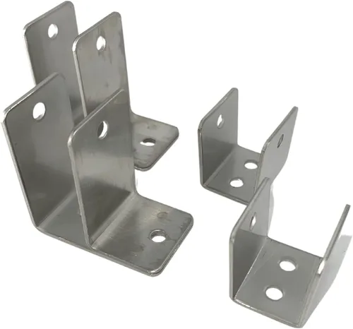 Vista 2 de Harris Hardware TP15059 Paquete de paneles de acero estampado para paneles de 1 pulgada, 2 soportes de una oreja, soportes en U de 2 pulgadas