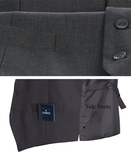 Vista 4 de Gioberti - Chaleco formal para hombre, adecuado para vestir formal de negocios o casual Carbón