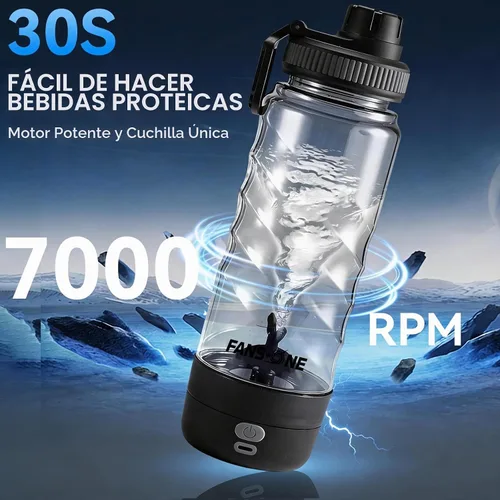 Vista 3 de FANS-ONE Botella mezcladora eléctrica de proteínas, mezcladora eléctrica recargable USB C de 24 onzas, tazas agitadoras para batidos de proteínas