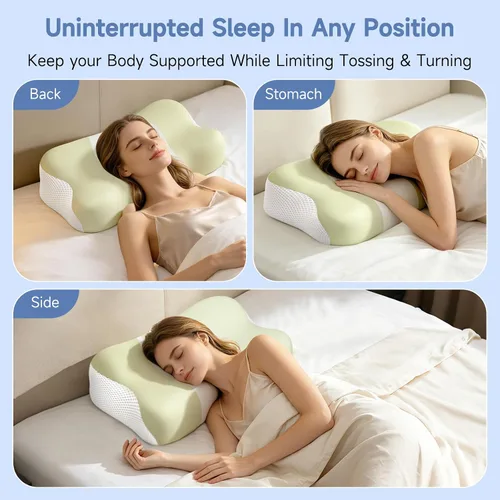 Vista 14 de Almohada cervical para el cuello de espuma viscoelástica ergonómica de un