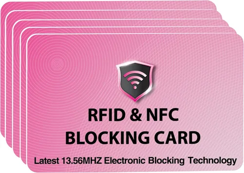 Vista 33 de SaiTech IT Paquete de 5 Tarjetas de Bloqueo RFID, Una Tarjeta Protege Toda la Billetera y Cartera, Protector de Tarjetas de Débito y Crédito