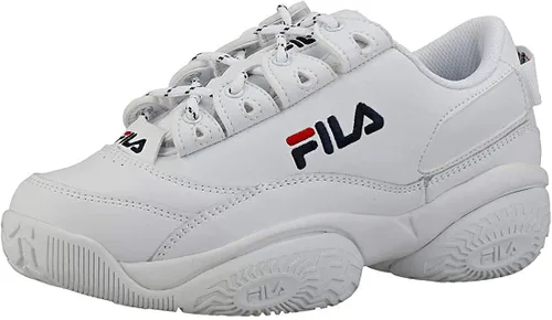 Vista 3 de Fila Provenance White Navy Suede Trainers Shoes