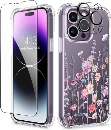 Vista 47 de GVIEWIN - Funda para iPhone 11 con protector de pantalla + protector de lente de cámara, cubierta protectora transparente suave de poliuretano