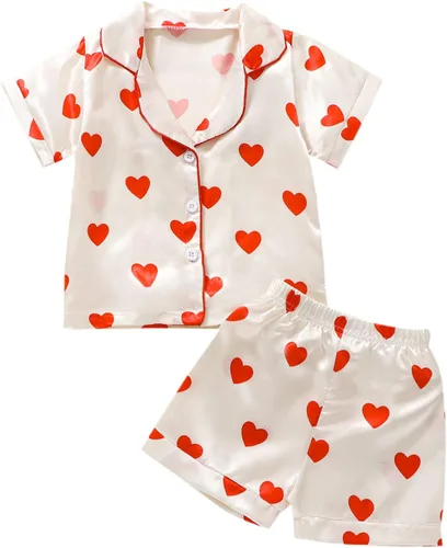 Vista 44 de Conjunto de pijama de manga larga con botones para niña pequeña, conjunto de ropa de dormir