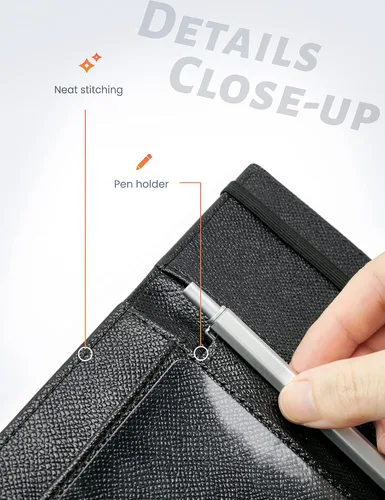 Vista 125 de Yarnic Funda para chequera personal, soporte para chequera con soporte para bolígrafo y divisor de plástico transparente integrado para cheques Rosa