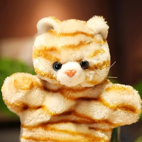Vista 3 de Tiburones de mano de gato atigrado gatito peluche animales juguetes muñecas para niños imaginativo juego de simulación narración de cuentos