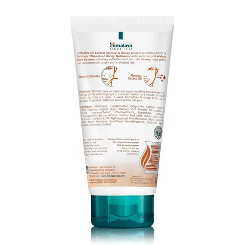 Vista 2 de Himalaya Oil Control - Exfoliante de avena y miel para controlar la piel grasa y eliminar las células muertas de la piel, 5.07 onzas