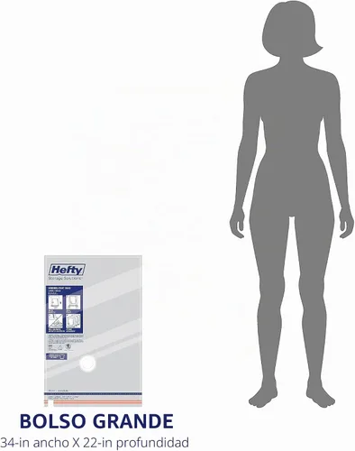 Vista 5 de Hefty Bolsas al vacío para ropa, paquete de 4, bolsas grandes de almacenamiento al vacío que ahorran espacio (34 x 22 pulgadas), sello de compresión