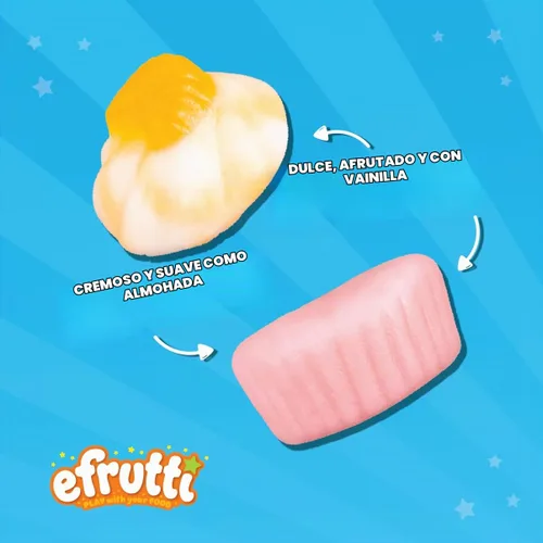 Vista 2 de efrutti - Mini cupcakes, caramelos de goma afrutados, envueltos individualmente, 60
