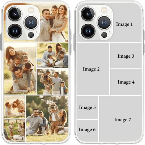 Vista 8 de CUBICER Fundas para teléfono con fotos personalizadas para parejas, protector transparente impermeable para marido y esposa, funda transparente