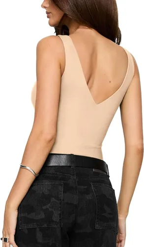 Vista 8 de REORIA Butsmooth® - Body sin mangas con cuello en V profundo y escote en V para mujer