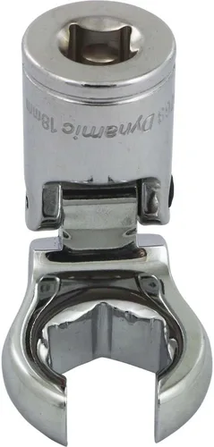 Vista 5 de Dynamic Tools D008760 3/8 "Drive Metric 0.394 in Flex Head con Crow Foot Flare Nut Socket, acabado cromado