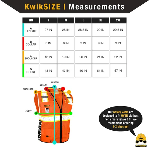 Vista 6 de KwikSafety BIG KAHUNA DIGITAL - Chaleco de seguridad [naranja, 3XL] + paquete de casco duro de ala completa TORTOISE