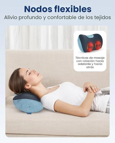Vista 6 de COMFIER Almohada Masajeadora Shiatsu para Cuello y Espalda con Calor, Almohada Masajeadora para Cuello con Amasado 3D de Tejido Profundo