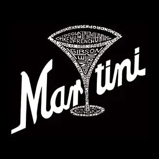 Vista 2 de LA POP ART Delantal de arte de la palabra - Tipos de arte de la palabra Martini