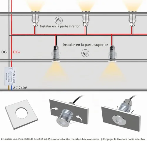 Vista 3 de Mini lámpara subterránea 201, 1W, DC12V, 3000K, paquete de 6 201-6PB-3000K
