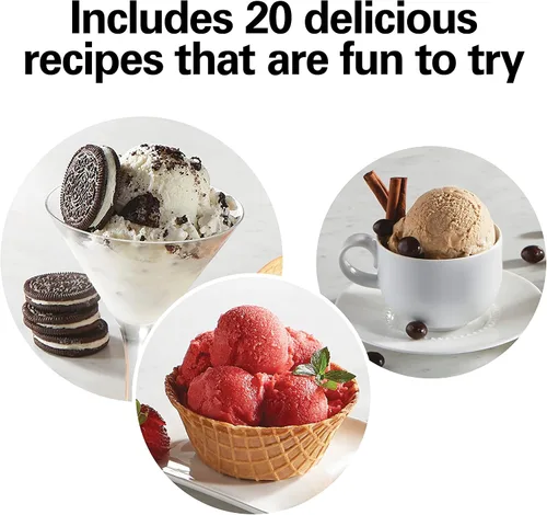 Vista 7 de Heladera automática Hamilton Beach 68330N, 4 cuartos, color crema, Crema 4 Quart Makes A Variety Of Treats Including Sorbet, Sherbet, Gelato