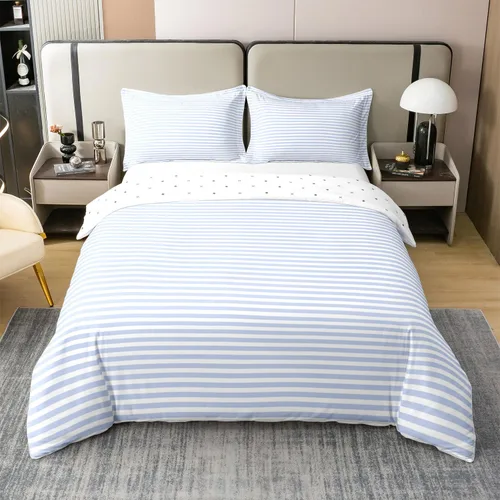 Vista 29 de Erosebridal Juego de ropa de cama de 100 % algodón a cuadros para niños y niñas, funda de edredón a cuadros, funda de edredón moderna geométrica