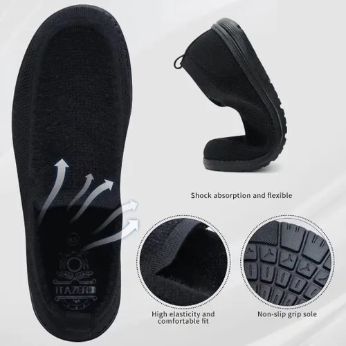 Vista 3 de 1TAZERO Mocasines sin cordones para hombre con plantillas de soporte de arco, zapatos casuales para hombre para fascitis plantar
