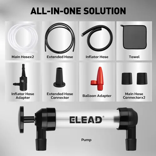 Vista 3 de Fluid Transfer Siphon Pump for Gasoline, Multi-use Liquid Transfer Pump, Max 3 GPM High Flow, Hand Pump with Inflator Hose adapter, Balloon Adapter